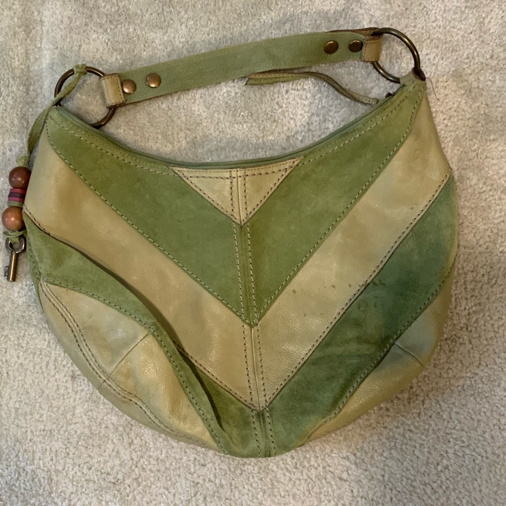 Y2k genuine leather hobo purse by fossil